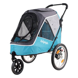 Ibiyaya 2-In-1 Pet Bike TrailerJoggerStroller for MediumLarge Dogs Ocean Blue