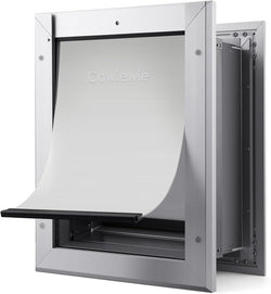 Cowiewie Pet Door for Wall - Upgrade Double Flaps Durable Lockable - Large Up to 100 Lb