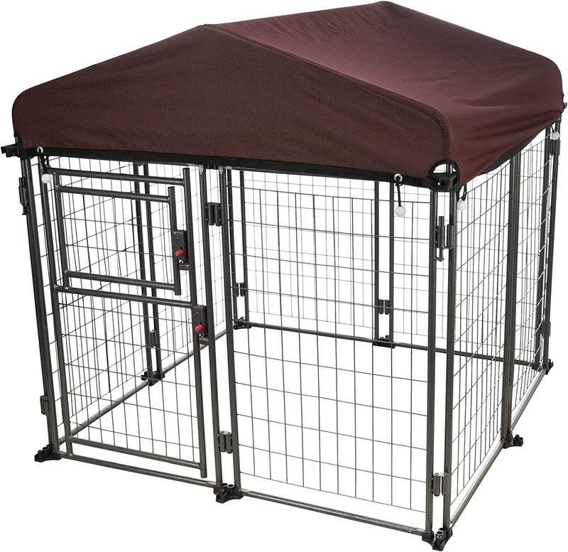 TRIXIE Deluxe Outdoor Dog Kennel - Portable  Expandable - Heavy Duty - Lockable  Foldable - Easy to Store - Medium