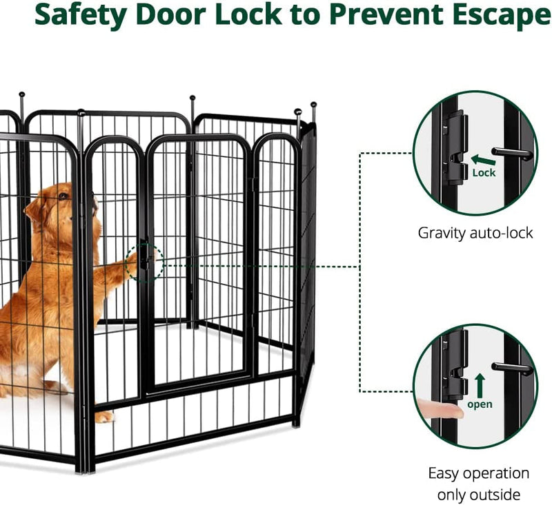 Pawgiant Dog Fence Playpen - IndoorOutdoor Exercise Yard for Dogs 24-40 inches