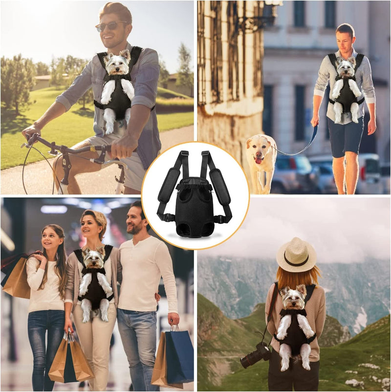 YUDODO Adjustable Dog Front Carrier for SmallMedium Pets - Backpack Design for HikingCamping A-Black Small Size