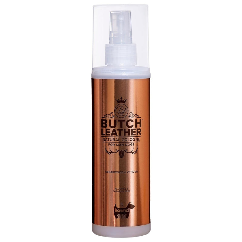 Hownd Butch Leather Natural Cologne Deodorizer & Shine Spray for Dogs, Long Lasting Fragrance - Freshen up between Baths, No Alcohol, Parabens, Soap or Dyes