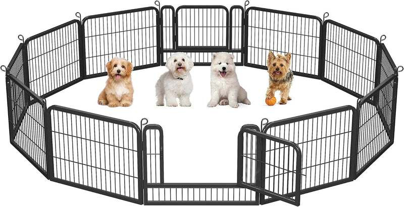 16-Panel Foldable Dog Playpen - Outdoor Fence for Various Animals - Durable 32x32 Inches