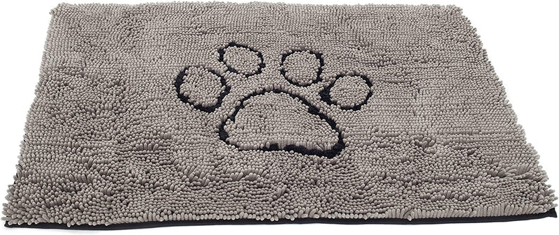 Microfiber Dog Paw Mud Mat - Absorbent Pet Mat with Non-Slip Backing Machine Washable  Large Grey