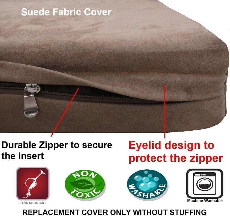 XL Brown Dog Bed Cover - Replacement Zipper Liner for Large Pet Bed by Dogbed4Less