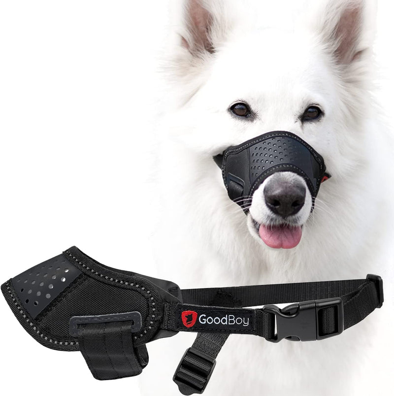 Goodboy Dog Muzzle - Soft Breathable Adjustable Black MLXL