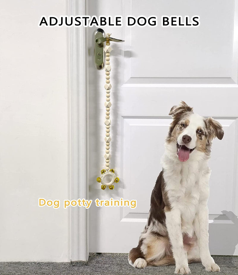 Potty  House Training Door Bells for Dogs - Adjustable Length with Wooden Beads