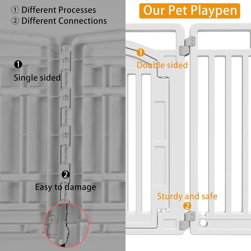 Foldable 8-Panel Pet Playpen with Door Suitable for Puppies and Small Dogs Indoor  Outdoor Use