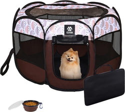 Portable Pet Playpen with Carrying Case and Shade Cover