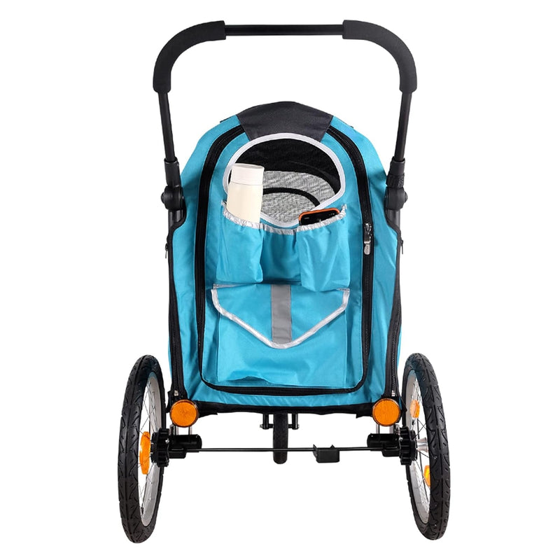 Ibiyaya 2-In-1 Pet Bike TrailerJoggerStroller for MediumLarge Dogs Ocean Blue