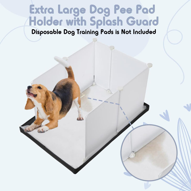 MEEXPAWS Dog Pee Pad Holder with Litter Box Enclosure and Splash Guard - 23 x 15