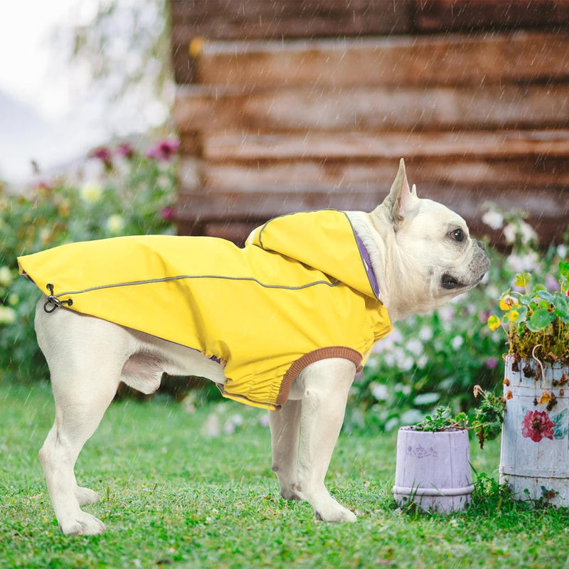 GiveReversible Hooded Raincoat for Dogs Reflective  Waterproof