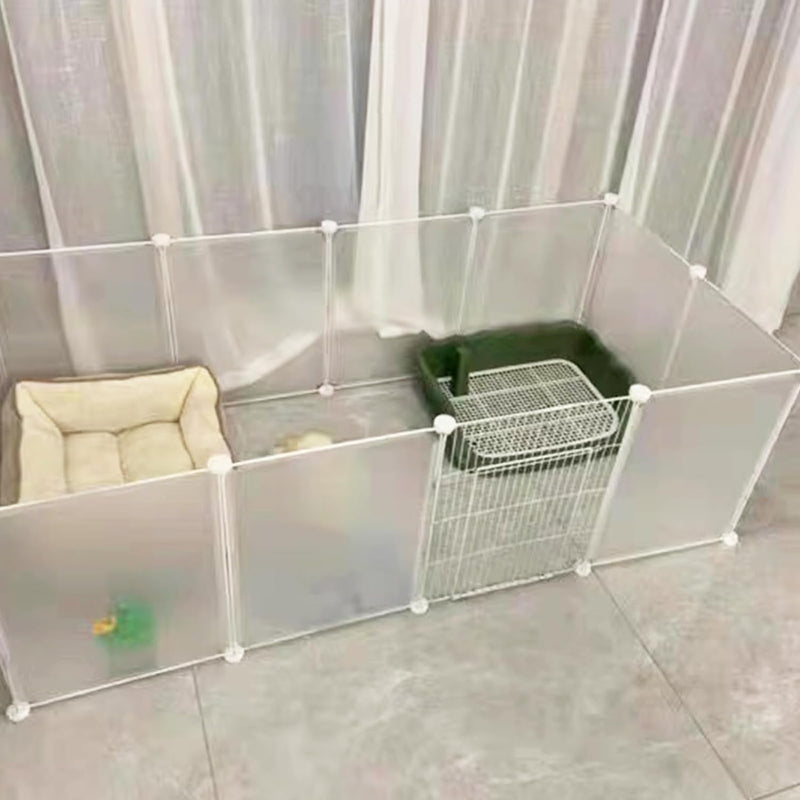 Transparent Dog Playpen - 27 Inch Tall Small Animal Fence with Door and 12 Panels