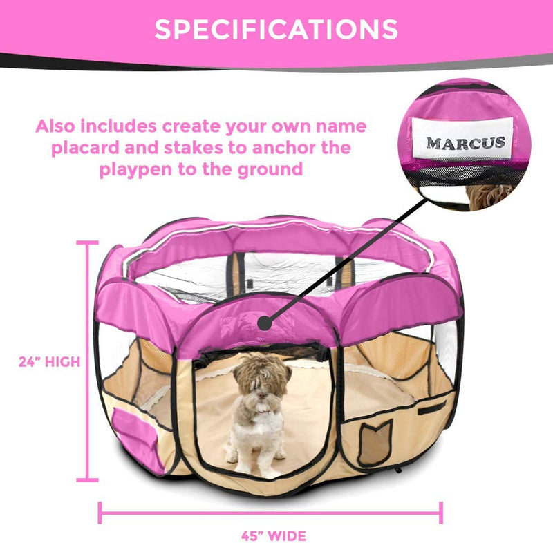 Cotton Candy Pink Puppy Playpen 45 Diameter