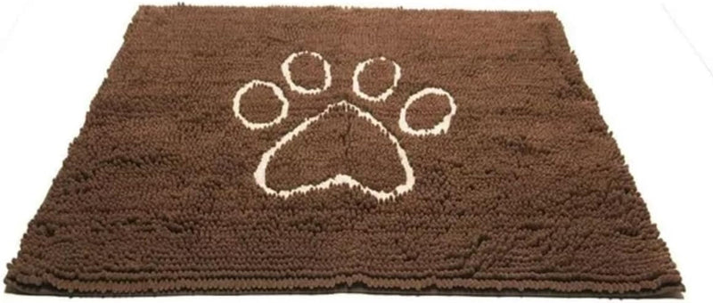 Microfiber Dog Paw Mud Mat - Absorbent Pet Mat with Non-Slip Backing Machine Washable  Large Grey