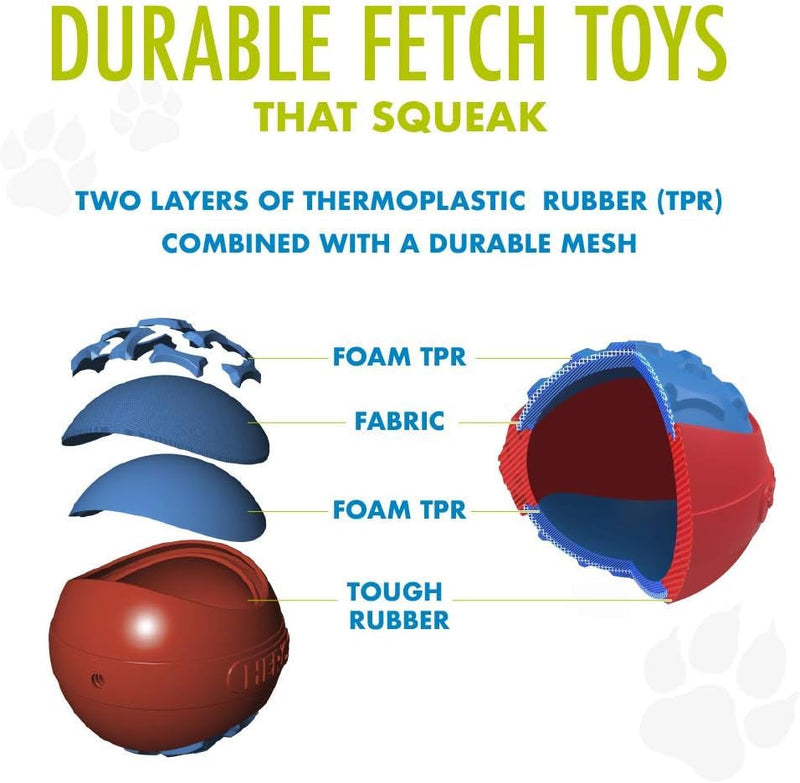 Hero Outer Armor, Fetch Ring Dog Toy, Floats & Squeaks, Blue