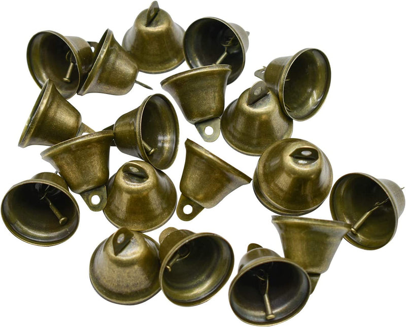 Vintage Jingle Bells for Dog Training and Decoration - 10 PCS Bronze Mini Size 17X15