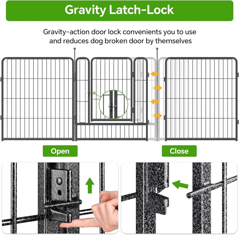 Mr IRONSTONE Dog Playpen - Anti-Rust Coated Fence for LargeMediumSmall Dogs - Portable  Foldable IndoorOutdoor Pet Playpen - 32 Height 16 Panels