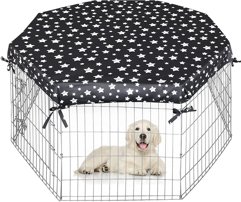 Octagon Dog Playpen Cover - SunRain Proof Shaded and Secure Fits 24 Pen IndoorOutdoor