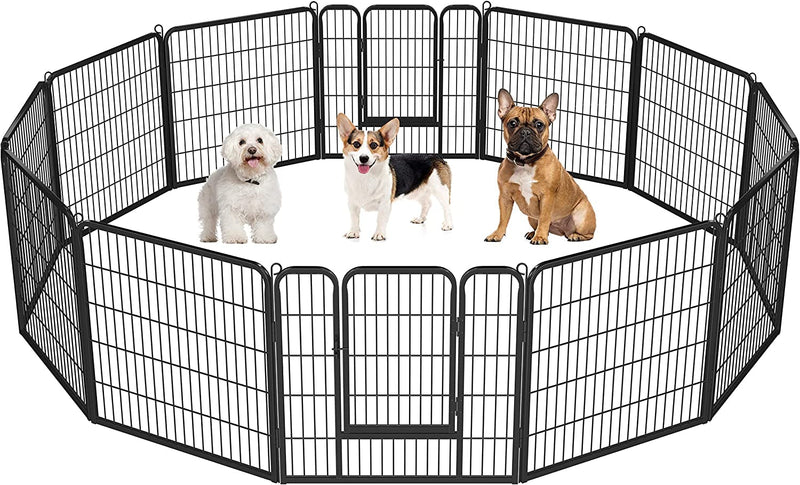 16-Panel Foldable Dog Playpen - Outdoor Fence for Various Animals - Durable 32x32 Inches