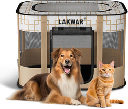 Portable Foldable Dog Playpen - IndoorOutdoor Pet Pen for Small Animals - Great for Travel and Camping - Carrying Case Included