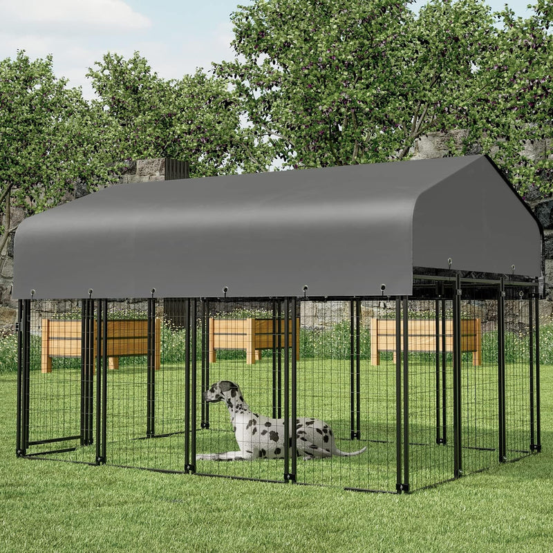 Heavy-Duty Outdoor Dog Kennel with Waterproof Cover and Lock - 625Ft High Expandable Playpen for Large Dogs - 14 Panels