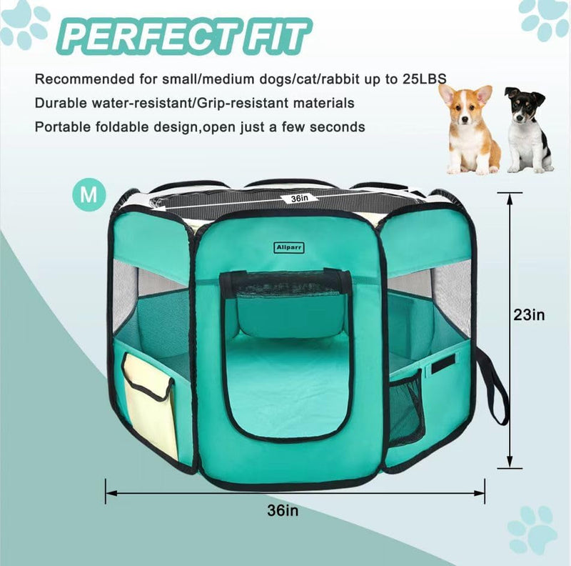 Foldable Pet Playpen with Carry Case for IndoorOutdoor Use and Travel