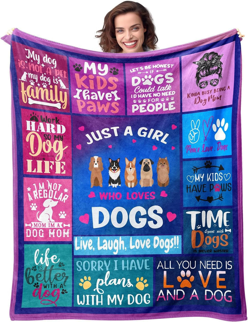 Worlds Best Dog Mom Blanket - 50x60 Fun Dog Lover Gift for Womens Birthday