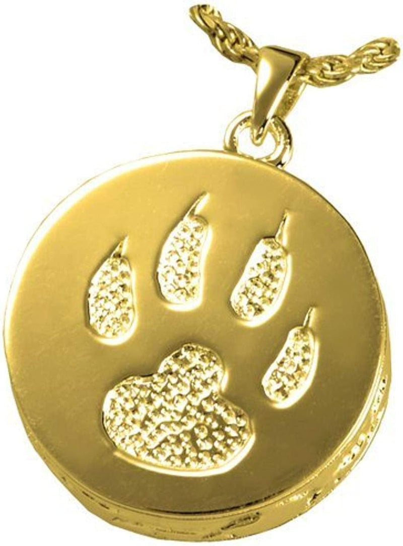 GoldSilver Plated Cat Paw Cremation Pendant - 14K GoldSterling Silver