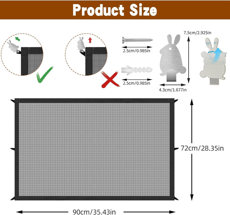 Easy Install Portable Mesh Dog Gate for House and Stairs - Safe Enclosure for Dogs 35x28