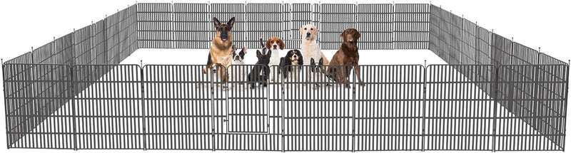 Metal Dog Playpen 8 Panel Exercise Pen for SmallMedium Dogs - 32 Height Door OutdoorIndoor Black