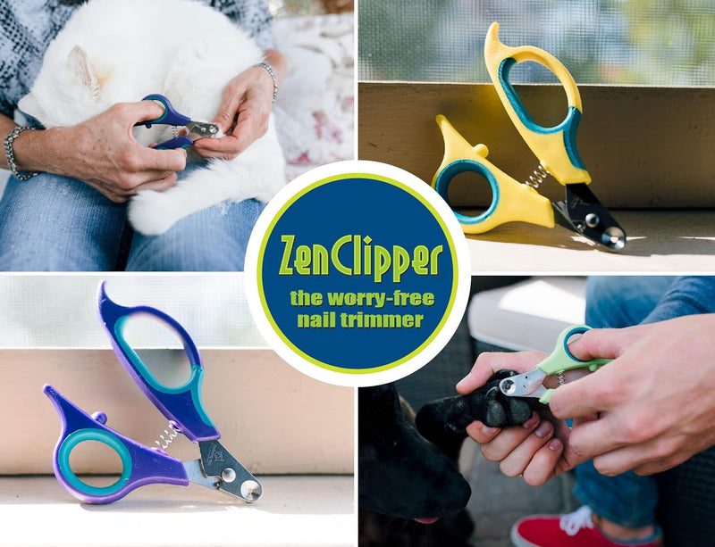 Zen Clipper Pet Nail Clipper for Cats – Cat Nail Clipper for Safer Cat Grooming and Nail Care - Clean, Quiet, and Easy-To-Use Stainless Steel Cat Claw Trimmer - (2.5Mm Hole)