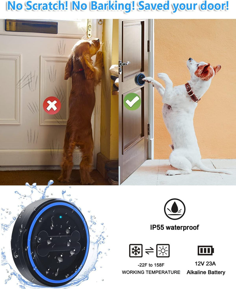 Wireless Dog Doorbell for Potty Training - 3 Buttons  Loud Receiver