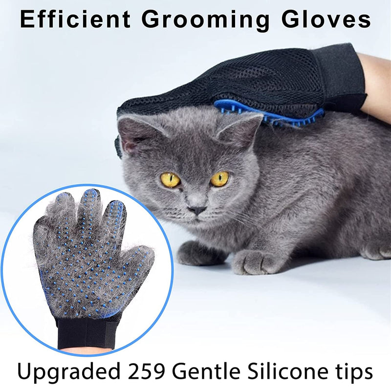 GJEASE Cat Grooming Glove Brush,Pet Hair Remover Tool,Reusable Dog Hair Fur Remover for Carpet,Furniture,Couch,Clothes,Eco-Friendly and High Efficiency