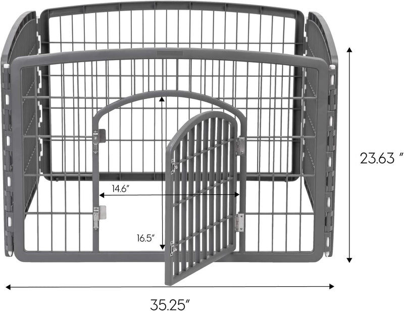 24 IRIS USA Exercise Pet Playpen with Door - Keep Pets Secure and Happy