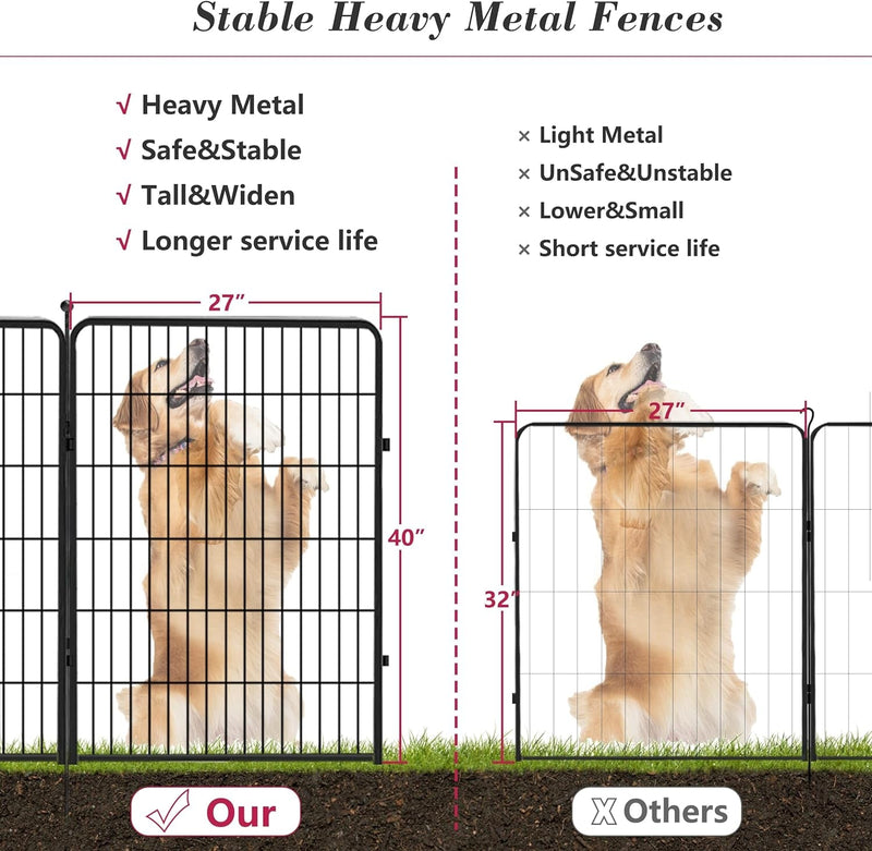 Heavy Duty Outdoor Dog Playpen with Gates - Metal Foldable 8 Panel Fence for LargeMediumSmall Pets - Portable and Ideal for RV Camping and Yard Use