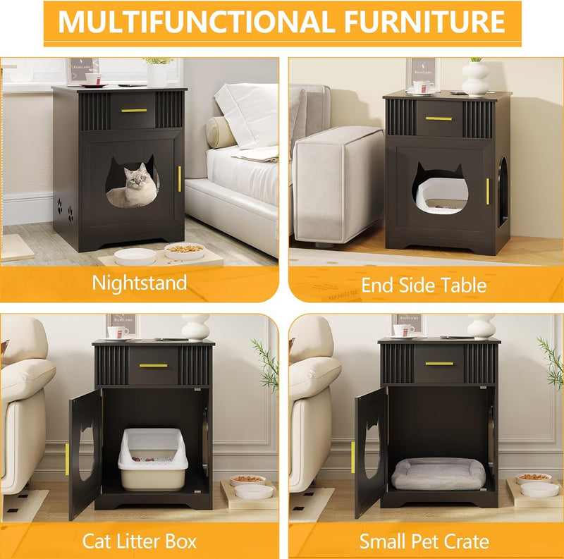 Hidden Cat Box Cabinet - Furniture for Indoor Cat Litter