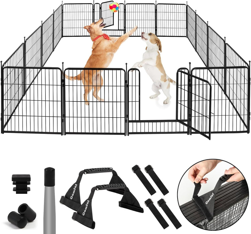 Comsaf Dog Playpen - 32 Height - 8 Panels - Metal Fence - Portable  Easy-Carry - OutdoorIndoor Pet Pen for LargeMediumSmall Dogs