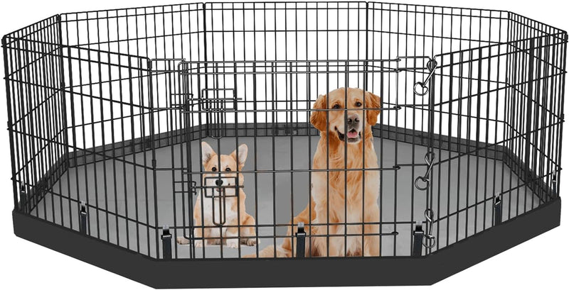 Dog Playpen Pad for 24 Octagon Metal Exercise Pet Playpen - Black