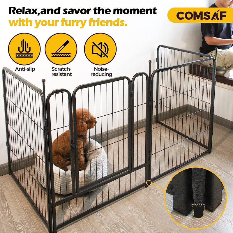 Comsaf Dog Playpen - 32 Height - 8 Panels - Metal Fence - Portable  Easy-Carry - OutdoorIndoor Pet Pen for LargeMediumSmall Dogs