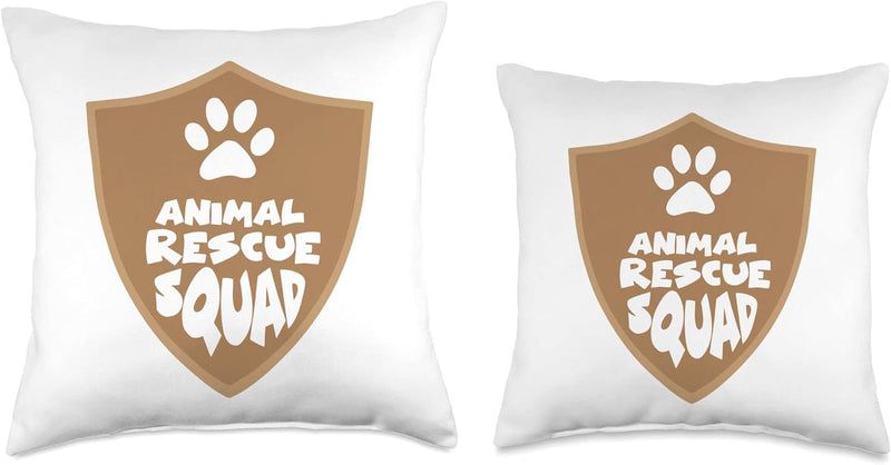 Animal Rescue Squad Throw Pillow - 16X16 Multicolor Dog  Cat Design