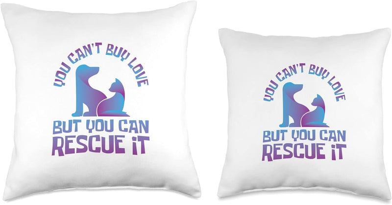 Rescue Love Adopt Throw Pillow - 16x16 - Multicolor