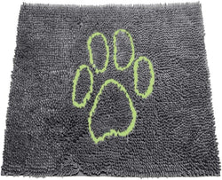 Microfiber Dog Paw Mud Mat - Absorbent Pet Mat with Non-Slip Backing Machine Washable  Large Grey