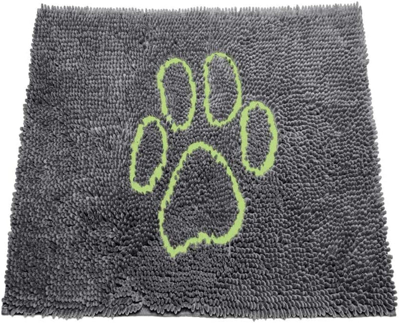 Microfiber Dog Paw Mud Mat - Absorbent Pet Mat with Non-Slip Backing Machine Washable  Large Grey