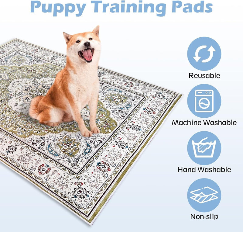 Kathson Large Reusable Puppy Pads - Non Slip Training Pads for Dogs - Washable 55x787 Inches - Pattern A