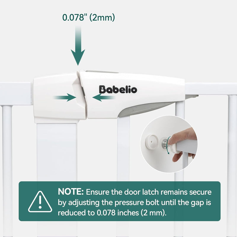 Adjustable Baby Gate with Cat Door and Auto Close - Durable and Safe for Stairs and Doorways