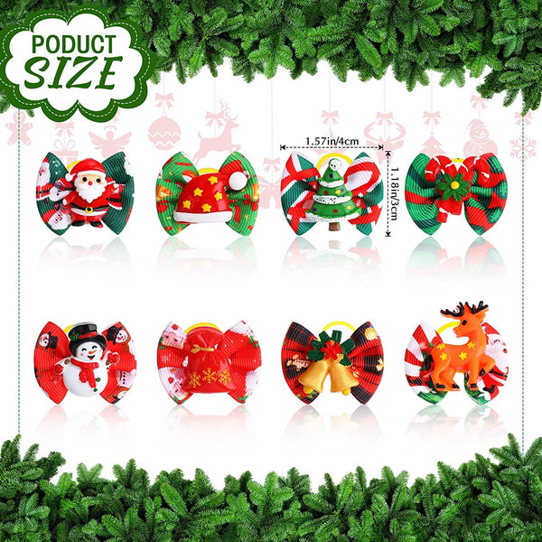 Holiday Dog Hair Clips - 34 Pcs Bows for DogsCats