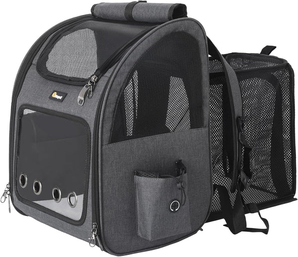 HOOPET Cat Backpack Carrier - Expandable Airline Approved Pet Carrier Backpack - Suitable for SmallMedium Dogs Cats - Foldable and Easy to Carry