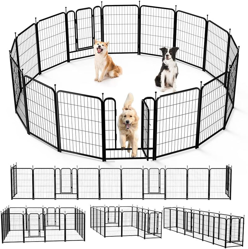 Pawgiant Dog Fence Playpen - IndoorOutdoor Exercise Yard for Dogs 24-40 inches