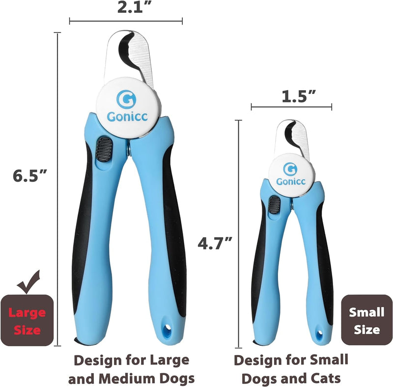 Gonicc Dog & Cat Pets Nail Clippers and Trimmers - with Safety Guard to Avoid Overcutting, Free Nail File, Razor Sharp Blade - Professional Grooming Tool for Pets